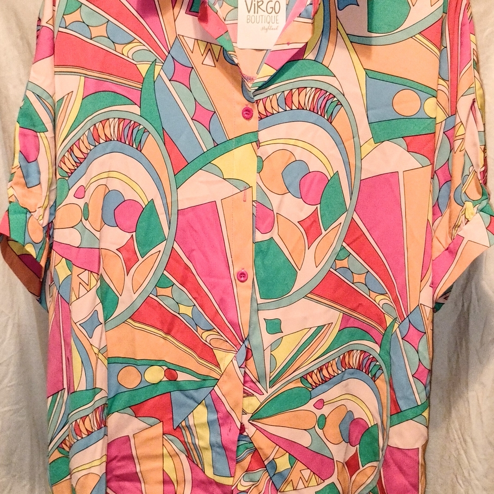 Colorful Geometric Women's Top
